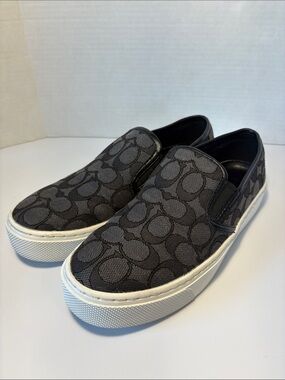 Coach Cameron Black‎ & Charcoal Slip-On Sneakers